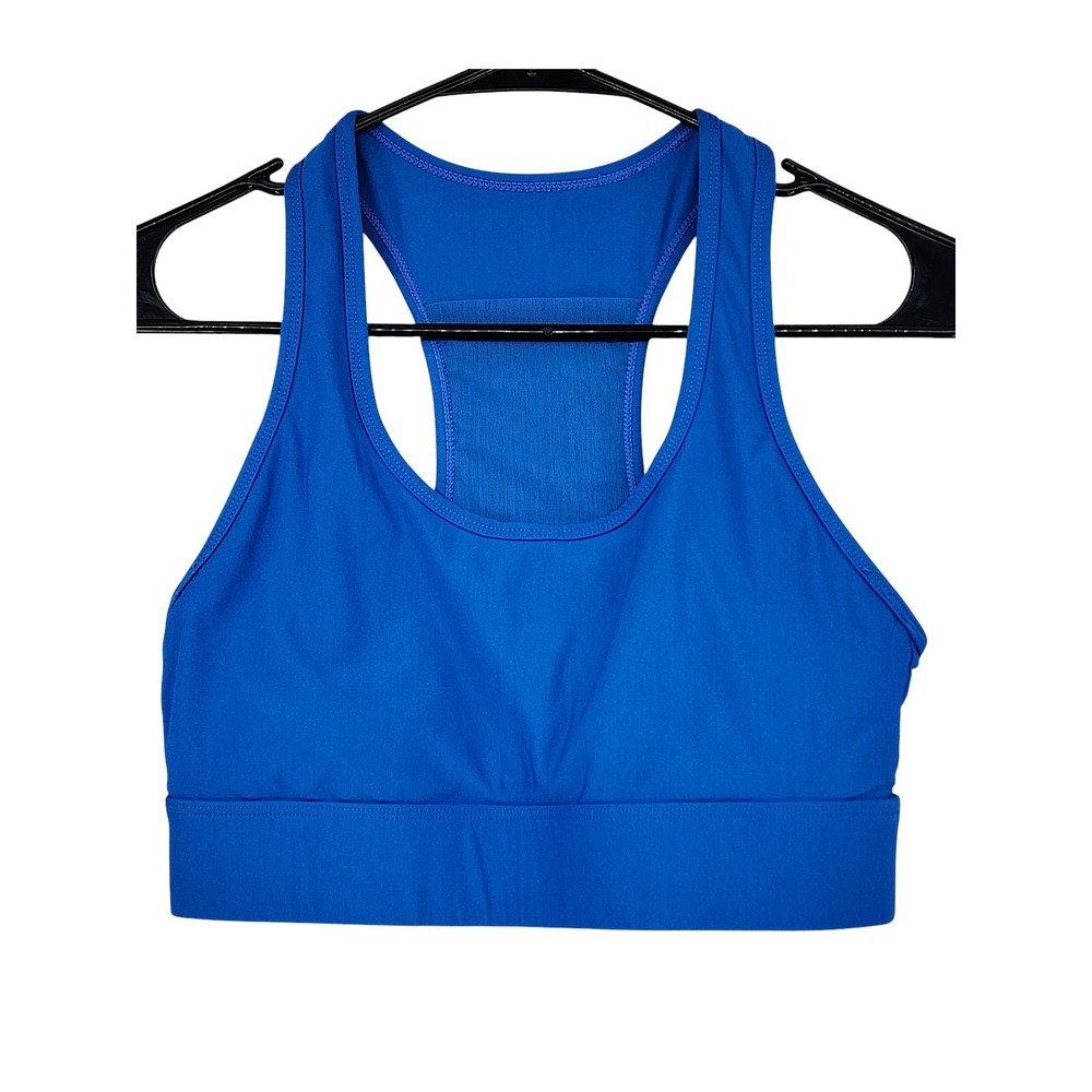 Fabletics Sports Bra S Women Blue Racerback Mesh Activewear Workout Yoga Running